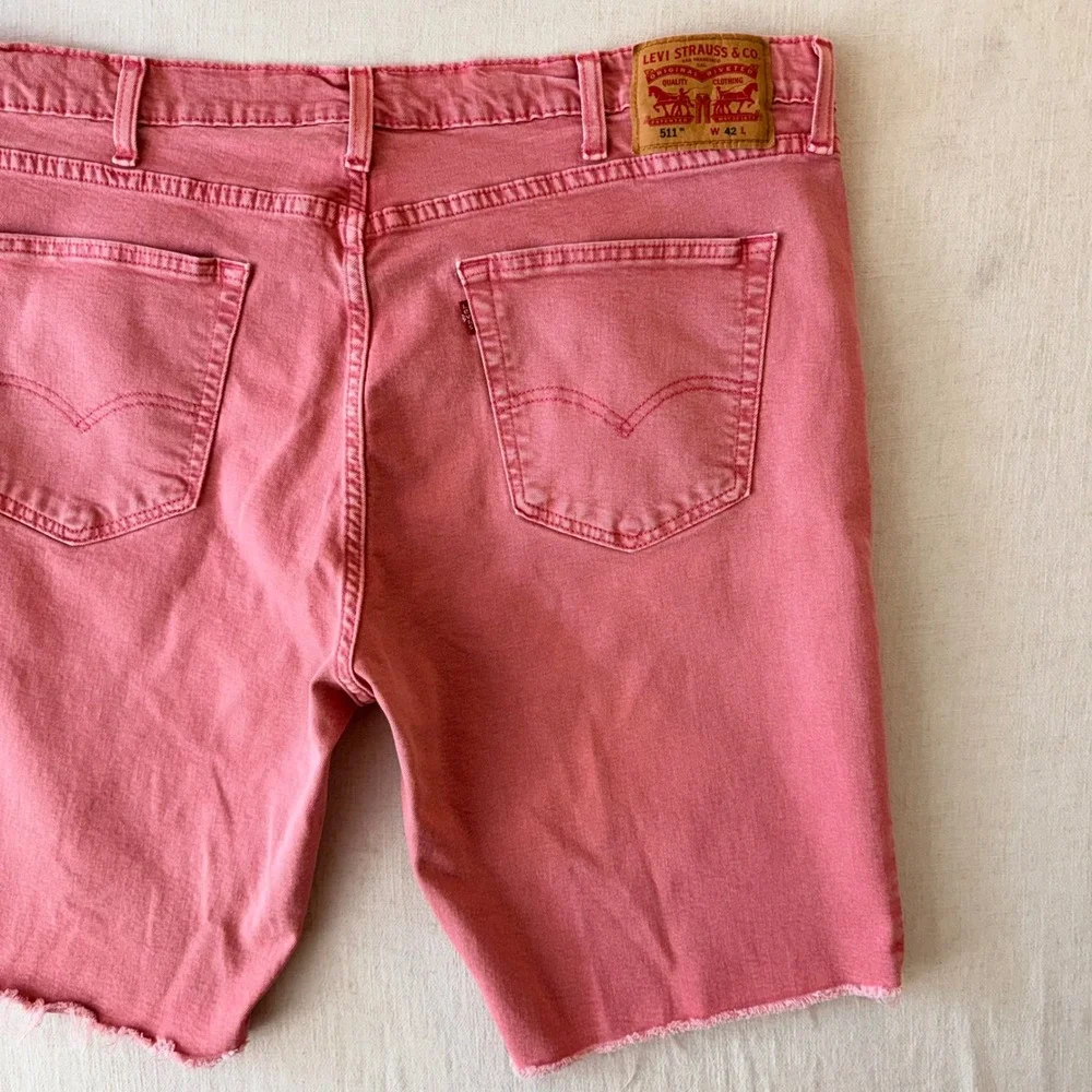 Levi's 511 Fruit Dove Pink Slim Cut-Off Denim Jorts Men's 42